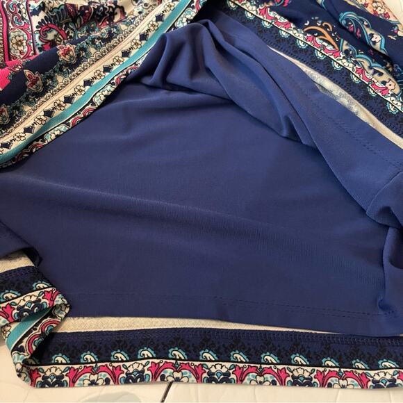 Chico’s Blue Pink Floral Print Party Date Night Dress NWOT Size 12P - Picture 9 of 16